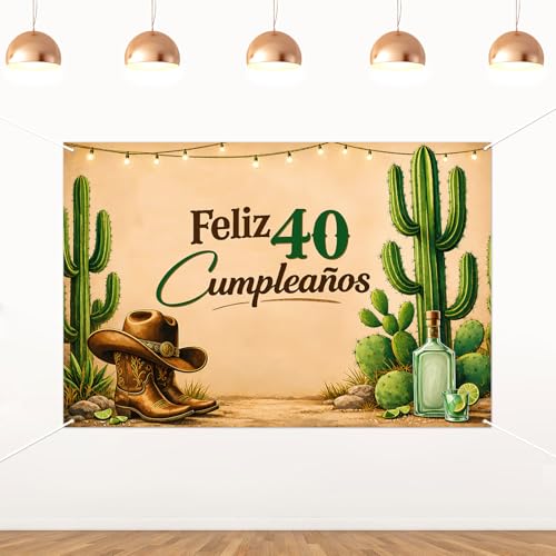 Toile de fond anniversaire pour habiller un mur vide lors d'une fête mexicaine cowboy