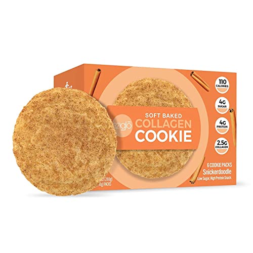 321Glo Collagen Protein Cookies, Soft-Baked Cookies, Low Carb And Keto Friendly Treats For Women, Men, And Kids (6-Pack, Snickerdoodle) #TOP1