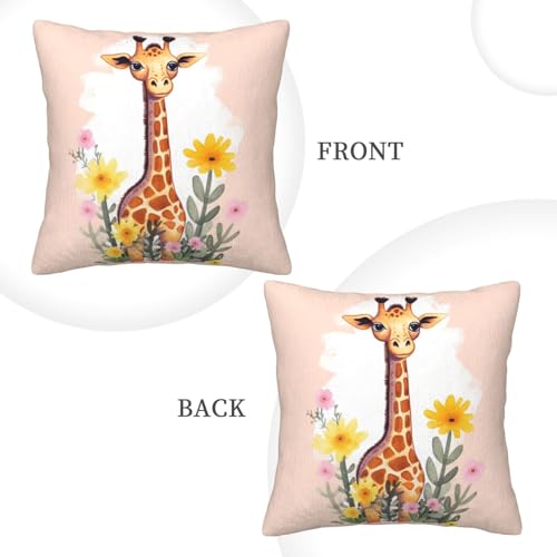 Housse de coussin velours côtelé girafe pour protéger et décorer le lit - 5