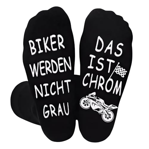 CAIKAILIOR Motorrad Geschenke Socken,Lustige Geschenke Für Männer,Personalisierte Witzige Geburtstagsgeschenk Mit Motorad Motiv,Lustig Geschenk Für Herren Motorradfahrer Motorradfans Biker
