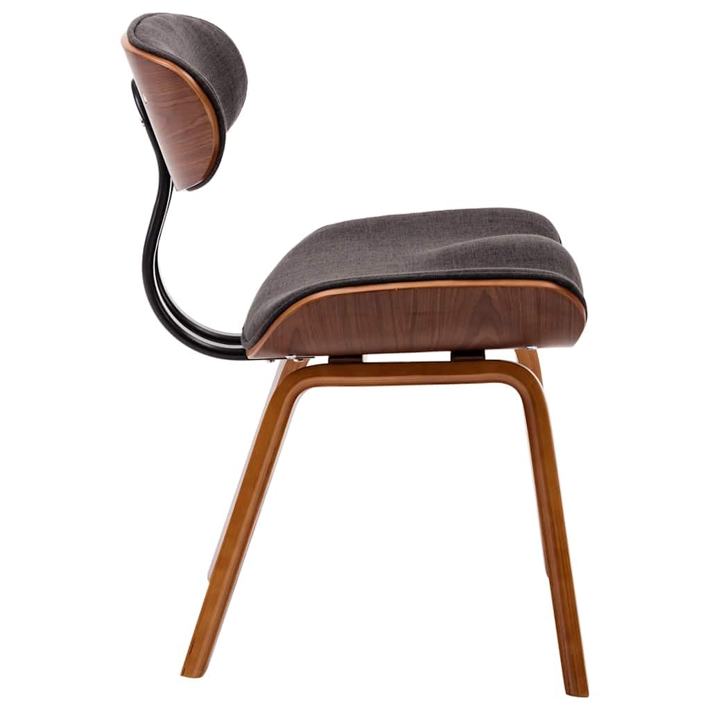 Lot de 2 chaises de salle à manger en bois incurvé et tissu gris