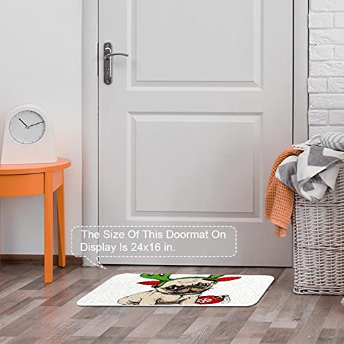 Tapis de porte de Noël motif chiot antidérapant entrée garage - 6