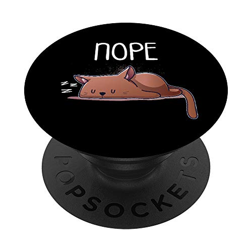 Nope Not Today Sleeping Cat Lazy Kitten Sleep Nap Late Riser PopSockets PopGrip Cover