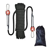 10 Meters 8mm Kletterseil Sicherheitsseil Survival Seil, Climbing, Rope, Outdoor Seil Rettungsseil Feuerrettungs-Fallschirm-Seil für Wanderung Bergsteigen Outdoor Sport Camping (10m, Schwarz, 8mm)