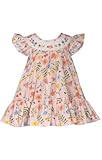 Bonnie Jean Girl's Easter Dress - Spring Floral Smocked Dress for Baby Toddler and Little Girls, Light Pink Floral, 4