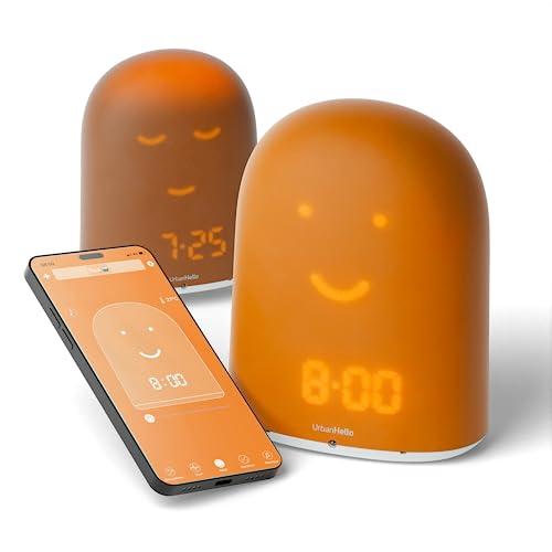 REMI - The Ultimate Sleep Solution for Kids - Sleep Trainer, Tracker, Monitor, Night Light, Sound Machine, and Speaker - Time to Wake up Face - Pumpkin