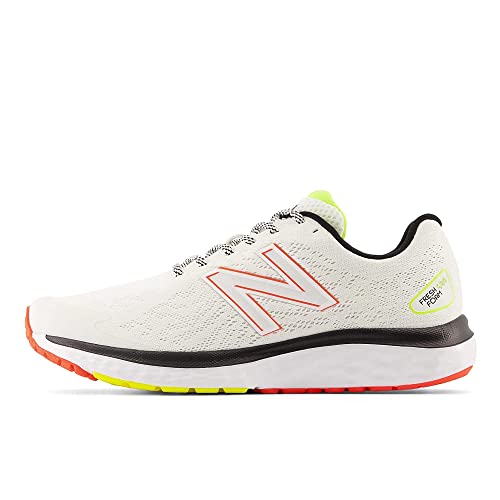 New Balance Men's Fresh Foam 680 V7 Running Shoe, White/Cosmic Pineapple, 10