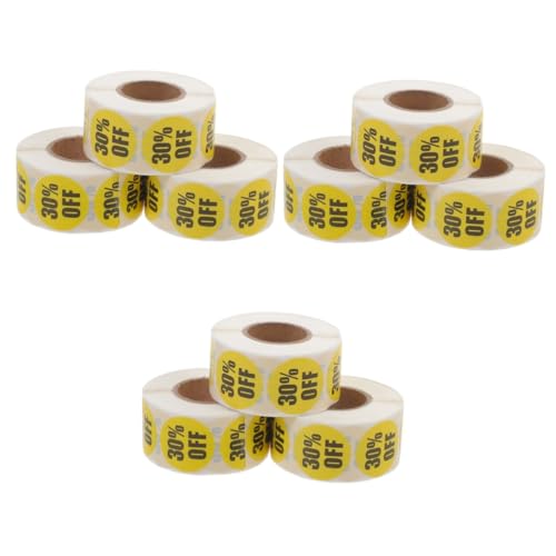 VILLCASE 3sets Logo Stickers Pricemarker Tag Stickers Scratch Off Labels Round Stickers Self-Adhesive Labels Supermarket Labels Label Stickers Retail Tags Circle Retail Stickers 3rolls*3