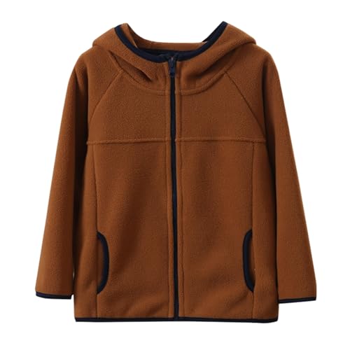 Kids Girls Fleece Jacket Hooded Winter Warm Sherpa Lined Zip Up Coat Sweatshirt Jackets Hoodie Outerwear Clothes