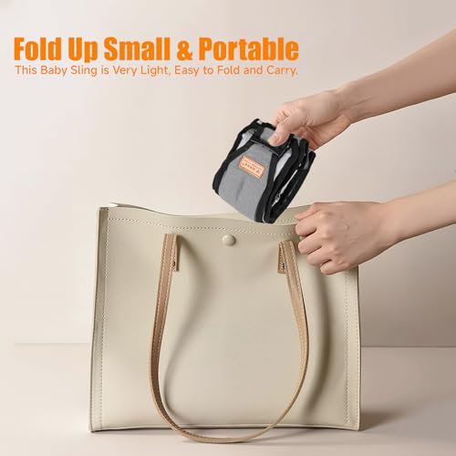 Babytrage, leichte und atmungsaktive Babytrage Seitlich, ergonomisches Design, verstellbare Baby Trage, geeignet für Babys und Kleinkinder von 3 bis 36 Monaten,Hüfttrage belastbar bis 20 kg (schwarz)