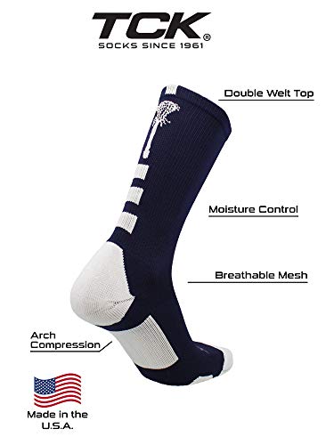Image of TCK Lacrosse Socks Midline Lacrosse Stick Logo Crew Socks Men Boys Girls Women