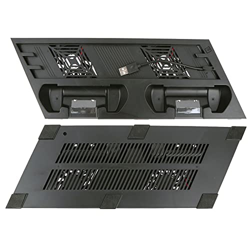 Per PS 4 PRO Supporto Verticale di Raffreddamento 2 Controller Charger Charging Dock Station 2 con Doppia porta di Ricarica 1 USB e 2 HUB per Play station 4 Pro Console (NERO)