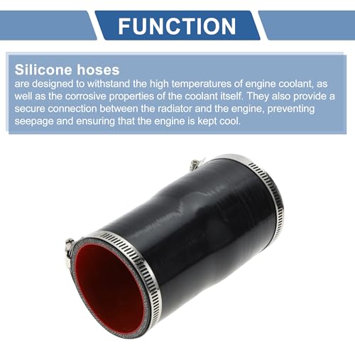 ACROPIX ID 2.75" to 3" Inch Straight Silicone Coupler Hose 4-Ply High Temp Reinforced 6" Length Intercooler Radiator Pipe Tube 5mm Thickness Intake Piping Coolant Tube Black 70mm - 76mm by ACROPIX - Image 4