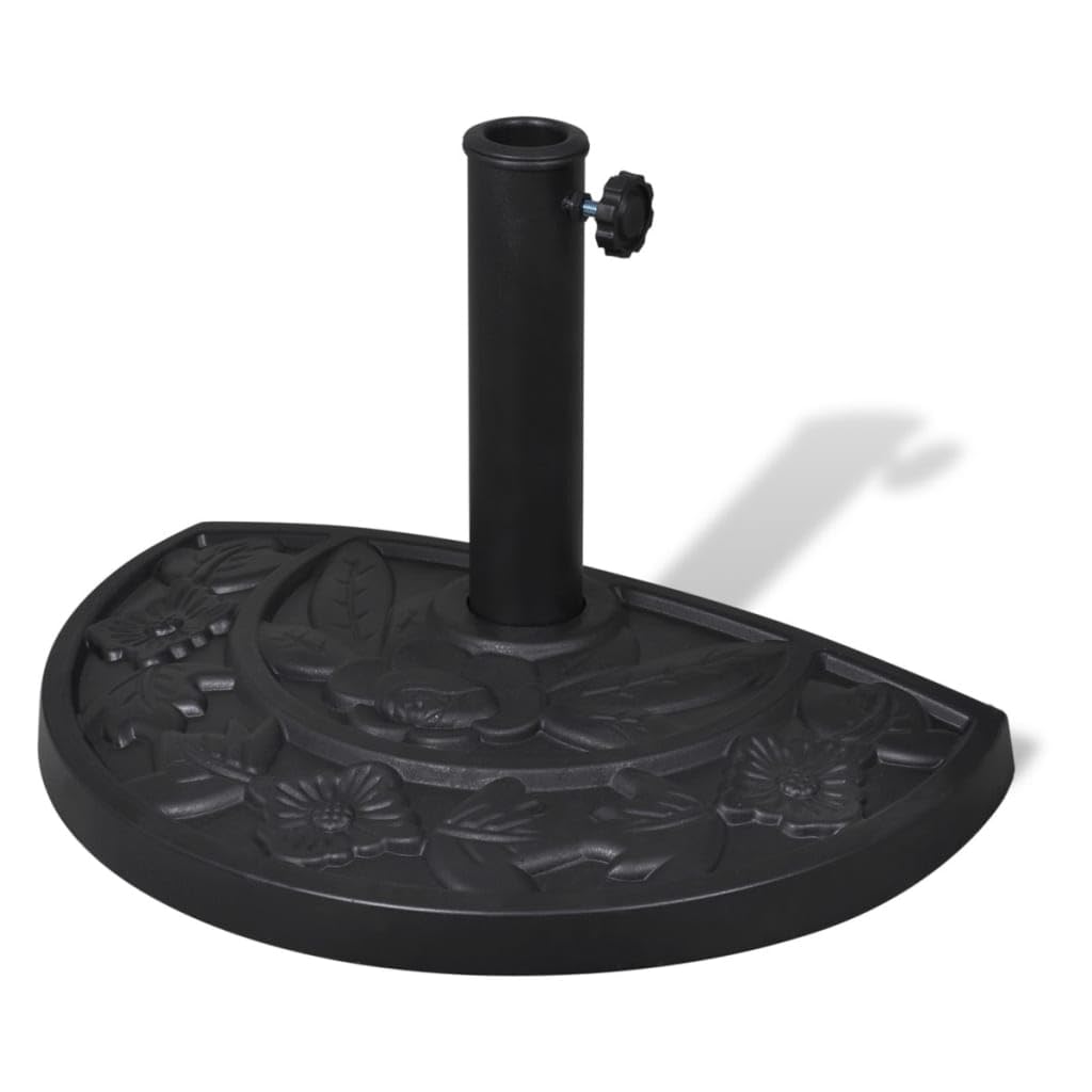 vidaXL Socle de Parasol Demi-Rond Résine