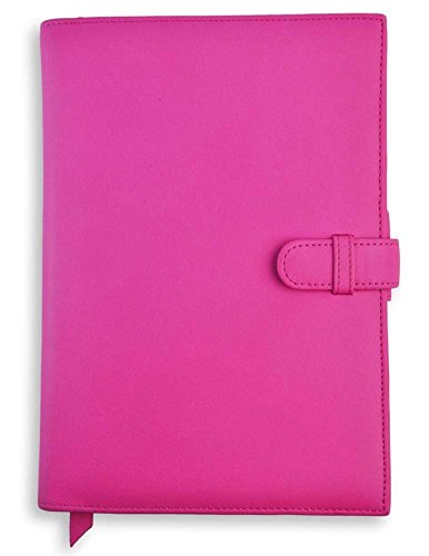Image of Royce Leather Unisex Leather Executive Journal, 8.5 inch x 6 inch x 0.5 inch - Bright Pink