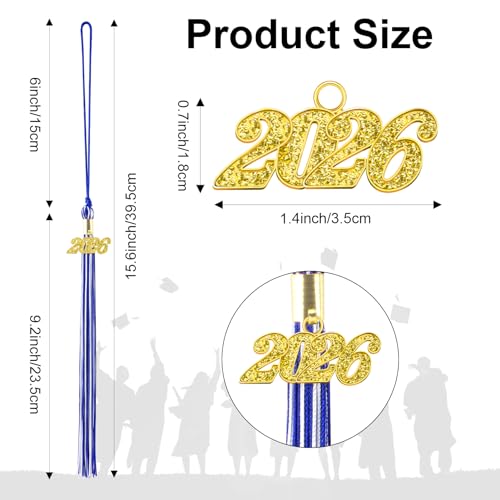 image for ldyllicStyle 2026 Graduation Tassel for Graduation Cap, Blue and White