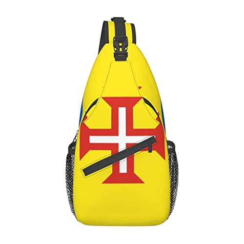 Mochila cruzada unisex negra fashion para senderismo miniatura 2