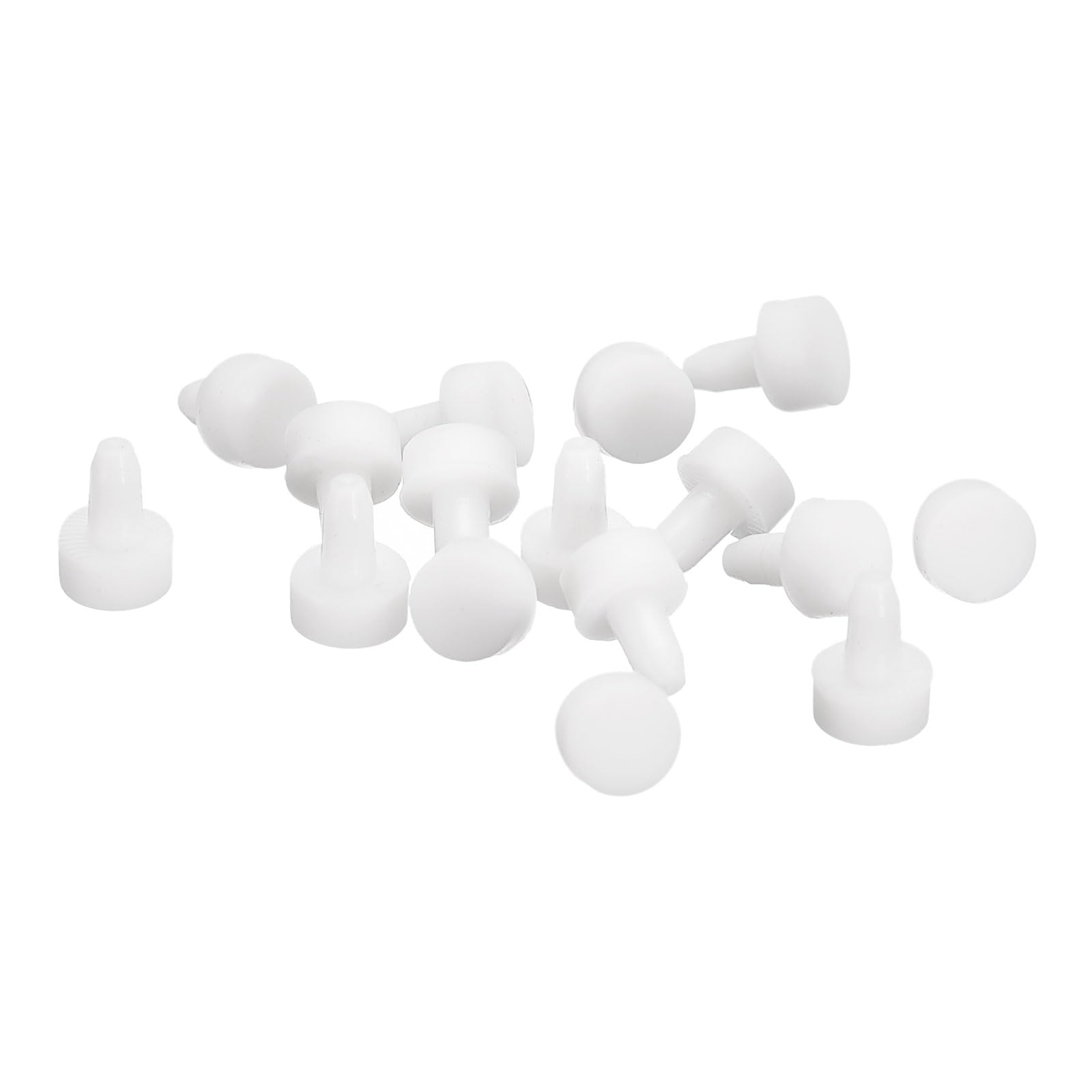 uxcell 16 Pcs White Rubber Stopper, 2.7mm Plug Holes for 2-2.5mm/0.08-0.1" Hole