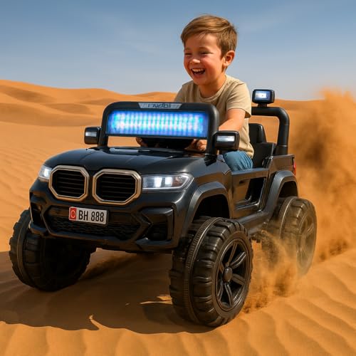 Image of Kawaii Kids Battery Operated Car for Kids, Electric Ride-On SUV with Parent Remote Control, USB, Bluetooth, LED Windshield Lights, Rechargeable Battery, Kids Ride-On Car for Boys & Girls Age 1-5 Years