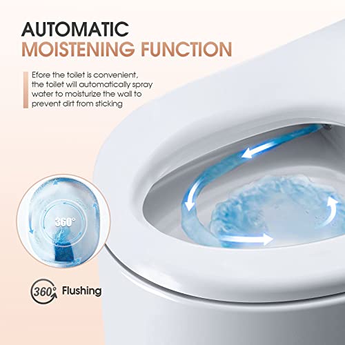 LDian Smart Toilet, One Piece Bidet Toilet With Bidet Built In, Heated Bidet Seat, Auto Open/Close, Warm Water, Auto Flush, Foot Sensor Operation, Electric Tankless Toilets with LCD Display LDian Smart Toilet, One Piece Bidet Toilet With Bidet Built In, Heated Bidet Seat, Auto Open/Close, Warm Water, Auto Flush, Foot Sensor Operation, Electric Tankless Toilets with LCD Display