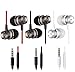 KEKU 3 Packs Earbud Headphones Remote & Microphone, in Ear Earphone Stereo Sound Noise Isolating Tangle Free iOS Android Smartphones, Laptops, Gaming, Fits All 3.5mm Interface Device Black/Red/White