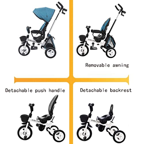LLCOP 4-in-1-Kinderwagen-Dreirad mit verstellbarem Schiebegriff, abnehmbarem Baldachin, Baby-Trike-Sicherheitsgurt für 6… – Bild 6