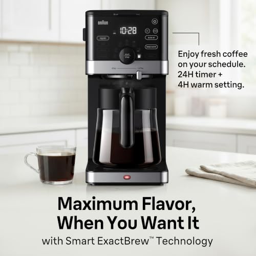 Braun OptiBrew Pro Drip Coffee Maker, Single Serve to 12 Cups, Milk Frother - image 7