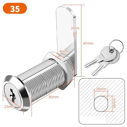 Image of RV Storage Locks, Camper Compartment Storage Door Locks with Keys, Cabinet Lock for RV Camper Travel Trailer, Drawer Cabinet Toolcart Storage, 1-3 /8 Inch 4 Locks with 8 Keyed Alike, Zinc Alloy