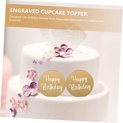 STOBOK 60 Pçs Cupcake Decoração De Bolo De Aniversário Toppers De Presente Redondas Bandejas De Bolo