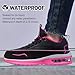 LANSNBO Waterproof Shoes for Women Wide Width Non Slip Sneakers for Work Chefs Food Service Water Resistant Walking Shoe Lightweight Slip Resistant Fashion Footwear for Nurse（HEI Hong 38.5） Black,red