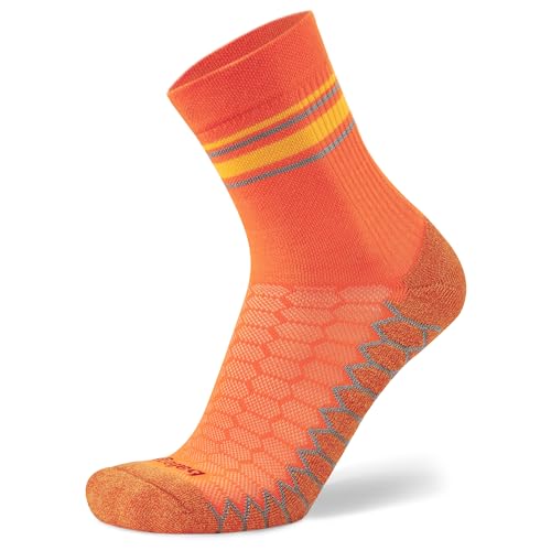 Balega Womens Silver Mini Crew Performance Running Socks Neon Orange Medium US