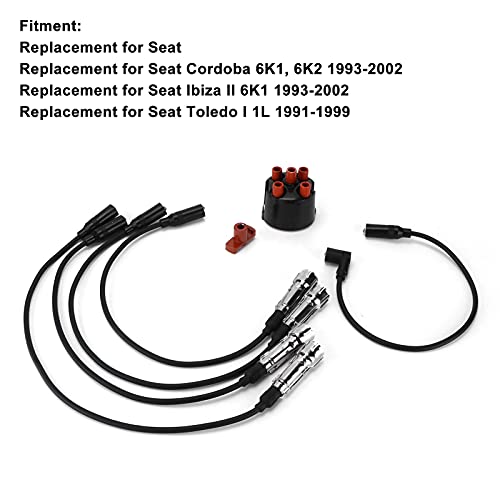 Aramox Kit de cabo de ignição para conjunto de cabos de ignição Tampa de distribuiçãodedo 1H0998031