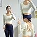 Women's Backless Hollowed Out Chest Cushion Quick Drying Breathable Long Sleeved Yoga Top (Ivory White, S)