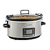 Crock-Pot 7 Quart Portable Programmable Slow Cooker with Timer and Locking Lid, Stainless Steel