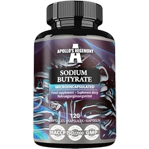 Sodium Butyrate Hochdosis 580 mg (30% Buttersäure), 120 vegane Kapseln, 120 Tage Vorrat, Natriumbutyrat Supplement – von Apollo’s Hegemony