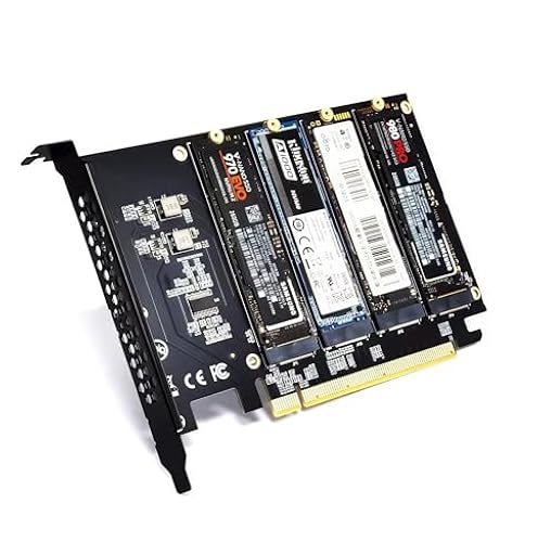 ADWITS Adaptador Quad NVMe SSD a PCIe 5.0/4.0/3.0 X16, tarjeta de expansión de memoria SSD de 4 unidades, compatible con arranque/RAID, requiere placa base para PC/servidor con bifurcación PCIe | Ya disponible en tu tienda friki favorita! En mundofriki.es! ADWITS Adaptador Quad NVMe SSD a PCIe 5.0/4.0/3.0 X16, tarjeta de expansión de memoria SSD de 4 unidades, compatible con arranque/RAID, requiere placa base para PC/servidor con bifurcación PCIe | Ya disponible en tu tienda friki favorita! En mundofriki.es!