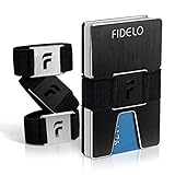 Fidelo Minimalist Wallet for Men – Slim Pop Up Wallet With Money Clip Made of Aluminum with Pull Tab