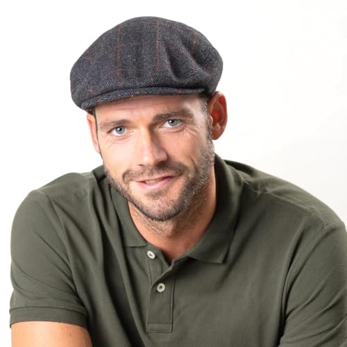 Stetson Kent Schirmmütze Karodesign Ohrenklappen Made in EU Herren Herbst Winter anthrazit 57 cm – Ansicht 3
