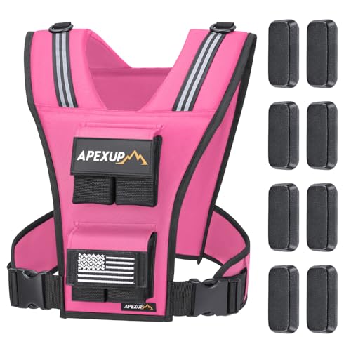 Image of APEXUP Adjustable Weighted Vest Men 20lbs /30lbs /40lbs Weights with Reflective Stripe, Weight Vest Woman Workout Vest for Strength Training Running Walking