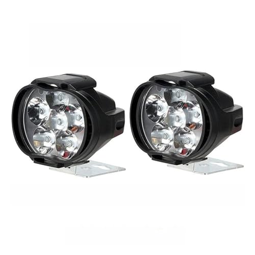 XRUKGUO Phares Avant Moto 2 Pièces Moto Phare Led 12V Haute Luminosité Lampe Pour Externe Avant Focus Auxiliaire Projecteurs(2pcs headlights)