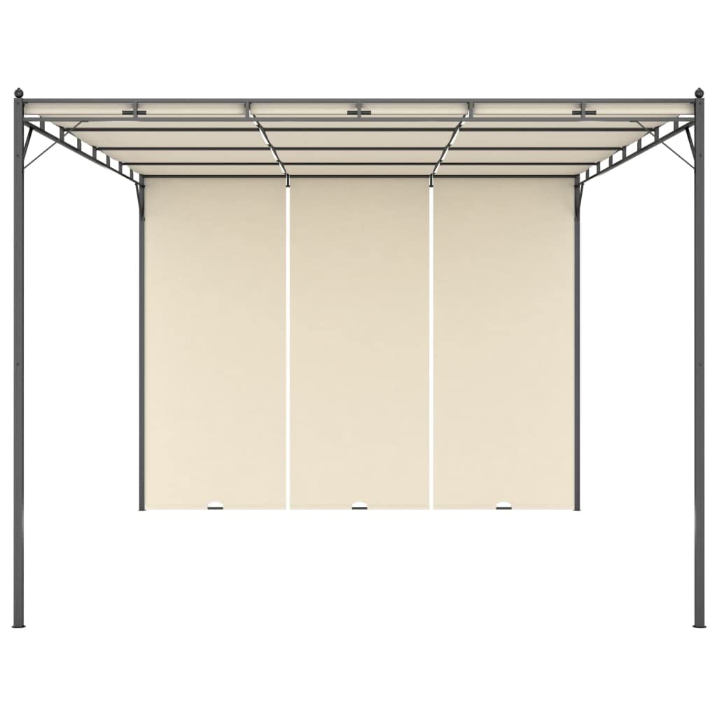 vidaXL Gazebo da Giardino con Tenda Laterale 4x3x2,25 m Crema