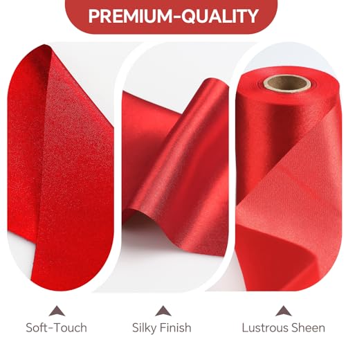 Red Satin Ribbon 5cm x 22m –ihaspoko Gift Ribbon for Bows, Crafts, Wedding Decor & Party Themes​ - Image 2