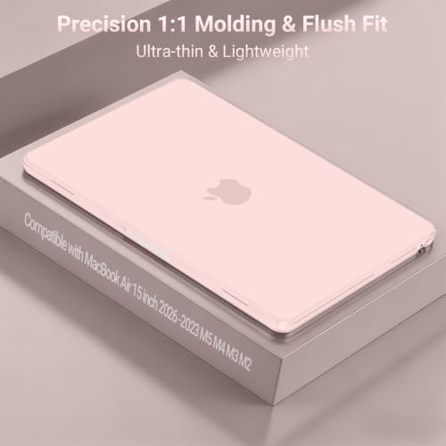 Image of MOSISO Compatible with MacBook Air 15 inch Case M5 M4 M3 M2 2026 2025-2023 | Model A3448 A3241 A3114 A2941, Scratch-Resistant Ultra-Thin Protective Hard Shell Case Cover, Baby Pink