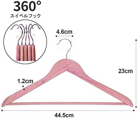 Solid Cedar Hangers 12 Pack, Sturdy Wooden Hangers with 360 Degree Swivel Hook, Smooth Surface Wood Coat Hangers with Cedar Scent for Refreshing Closet