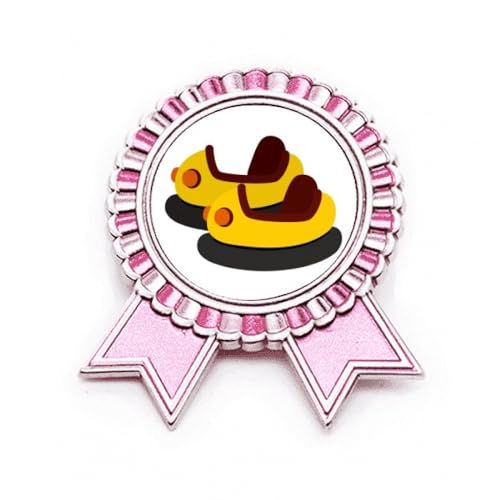 Broche rose voiture tamponneuse en métal M pour personnaliser un vêtement sans l'abîmer