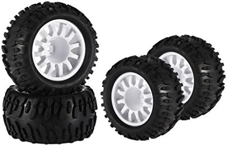 D DOLITY 4x Rubber Tire Tyres 8mm Wheel Hex for 1:16 ZD Racing Car Vehicle Model Toys