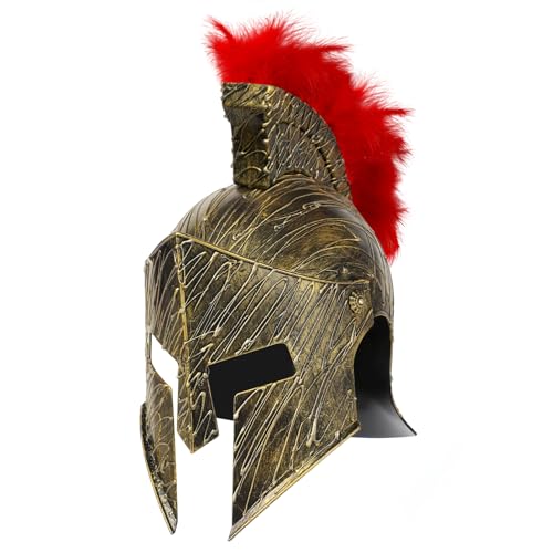 Servllcell Medieval Roman Knight Helmet,Plastic Greek Spartan Gladiator Helmet Medieval Costume Accessories,Halloween Hat