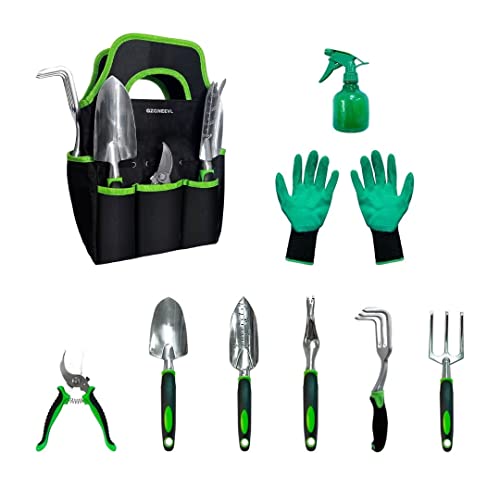 Garden Tool Set Gardening Hand Tools Outdoor Tools Kit Heavy Duty Handle 9 Pcs Gardening Tool Kits With Storage Bag Trowel Shovel Rake Weeder Plant Gardening Gift For Women Men Gardener Of Gzgneevl #TOP1