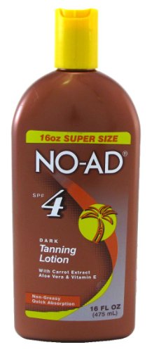 No-Ad SPF 4 Dark Tan Lotion 16oz (3 Pack)