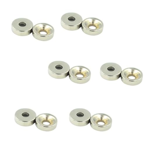 zalati Neodymium Magnets 12pcs NdFeB Strong Magnet for Arts, Crafts, Hobbies, Science Home and Office - Round with Hole